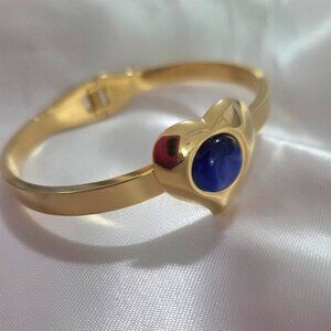 18K Gold Plated Blue Heart Women's Bracelet